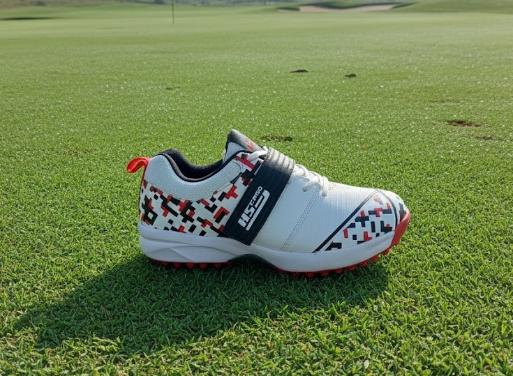 Premium White-Red Cricket/Multi-Sport Ground Shoes | Men's Studded Outsole