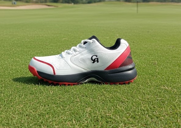 Sports Pro Golf/Cricket Training Shoes - White/Red