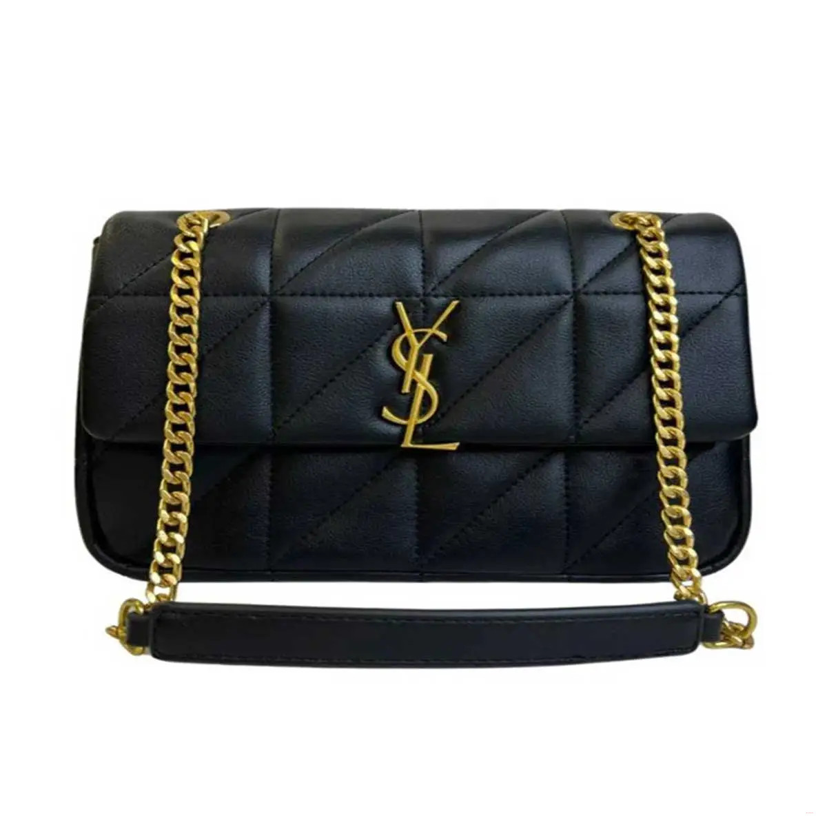 Luxury Black Style Puffy Quilted Chain Shoulder Bag for Women