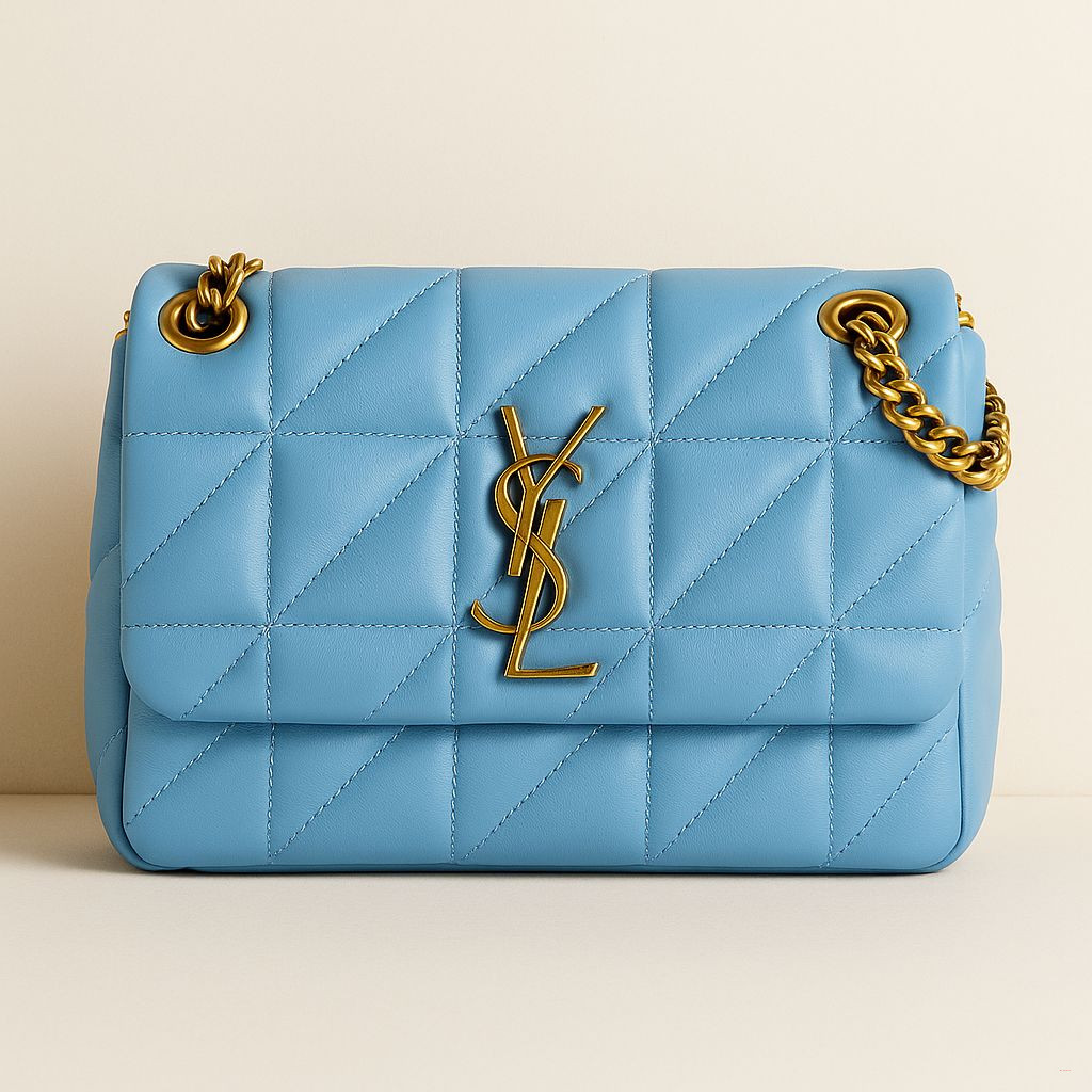 Luxury Sky Blue Style Puffy Quilted Chain Shoulder Bag for Women
